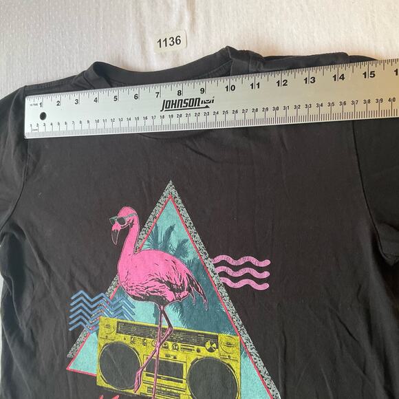 Kid Dangerous Girl’s Short Sleeve T-shirt size L (12-14), Black, Pink Flamingo - Picture 2 of 7